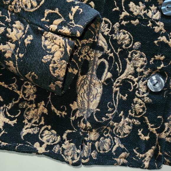 Christopher & Banks Gold & Black Tapestry Jacket – Size L - Picture 6 of 10